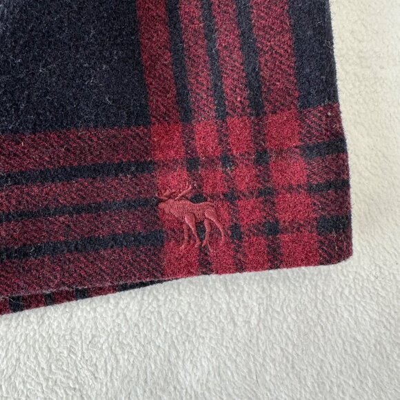 Abercrombie & Fitch Plaid Wool Blend Plaid Mini Skirt Size 8/29 Red Navy Moose - Picture 4 of 13